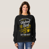 Sweatshirt Daytona Beach Florida Retro Hotrod Surf Distressed (Devant entier)