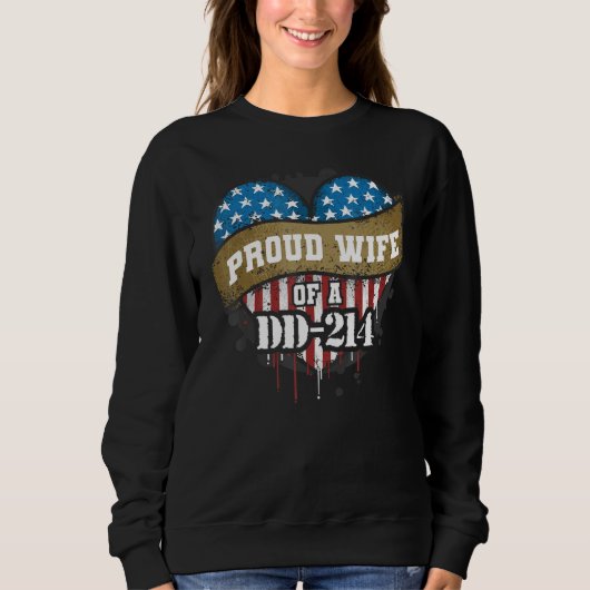 Sweatshirt Dd-214 Fier Épouse D'Un Dd-214 (Devant)
