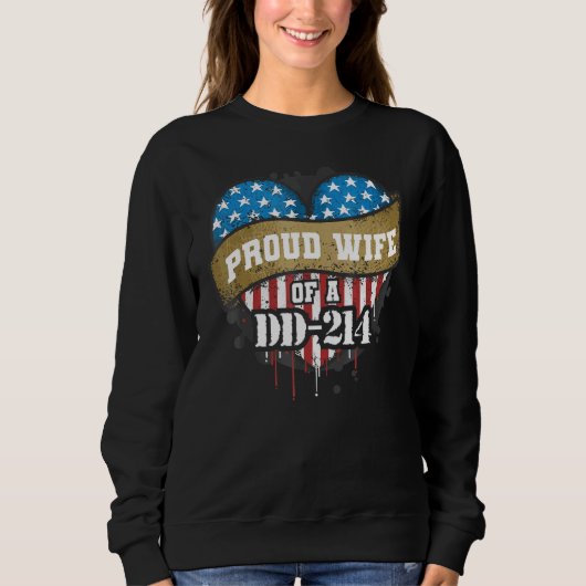 Sweatshirt Dd 214 Fier Épouse D'Un Dd 214 (Devant)
