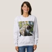 Sweatshirt de base avec le chat, les fleurs et la (Devant entier)
