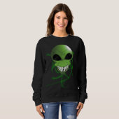 Sweatshirt de base des femmes aliens vertes (Devant entier)