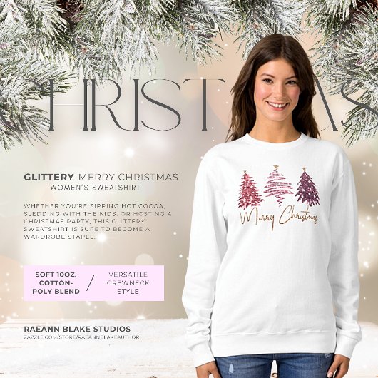 Sweatshirt de base Joyeux Noël pailleté