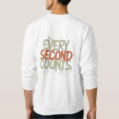 Sweatshirt de base masculin, chaque seconde compte (Dos)