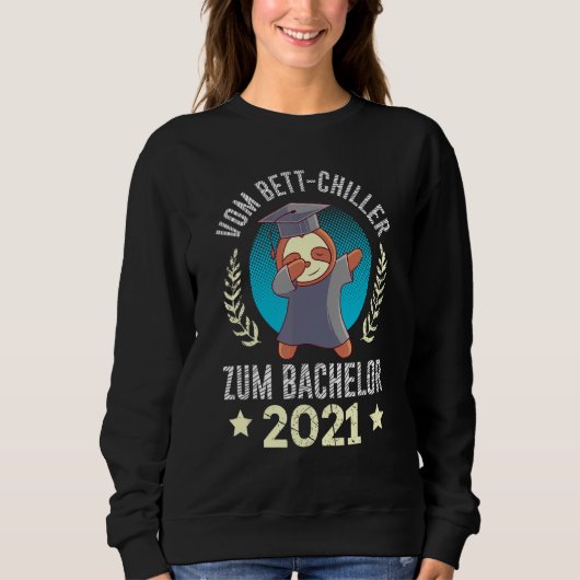 Sweatshirt De Bed Chiller À Bachelor Sloth Graduation (Devant)