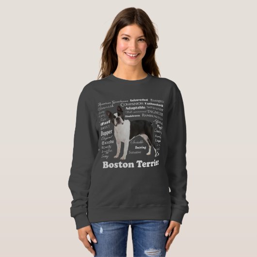 Sweatshirt de Boston Terrier Traits (Devant entier)