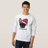 Sweatshirt de Bulldog Noir Noir de Noël (Devant entier)