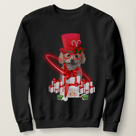 Sweatshirt de caniche de Noël de Noël de vacances (Design devant)
