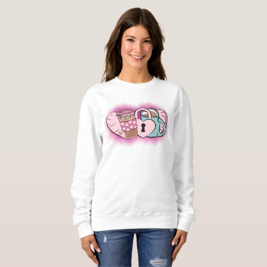 Sweatshirt de canicule rose Valentine (Devant entier)
