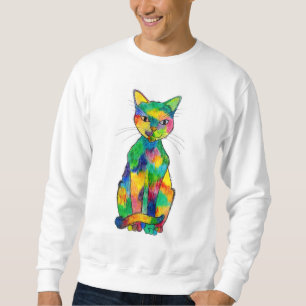 Sweatshirt de chat d'arc-en-ciel