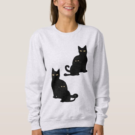 sweatshirt de chat noir (Devant)
