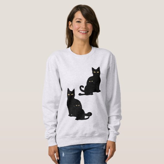 sweatshirt de chat noir (Devant entier)