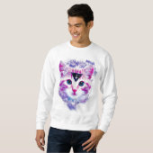 Sweatshirt de chaton de l'espace de triangle (Devant entier)