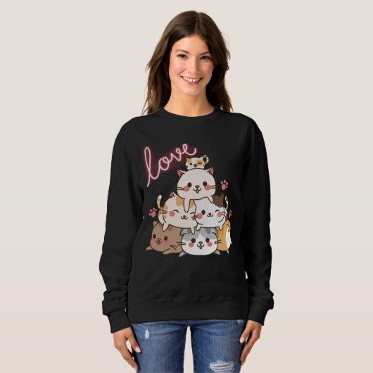Sweatshirt de chats mignons (Devant entier)