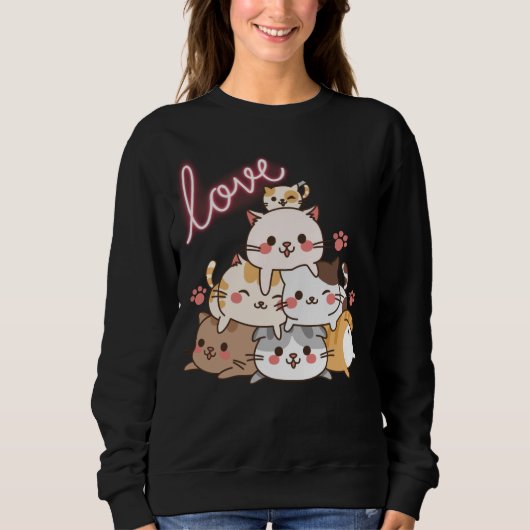 Sweatshirt de chats mignons (Devant)