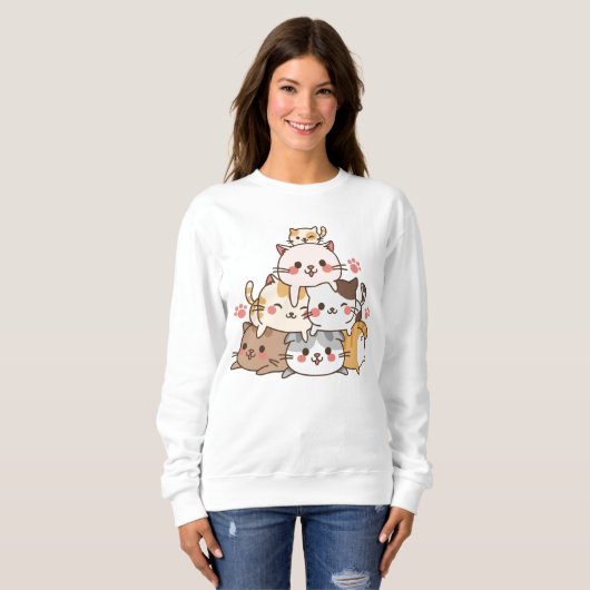 Sweatshirt de chats mignons (Devant entier)