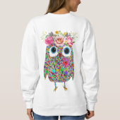 Sweatshirt de Chouette florale à couronne rose (Dos)