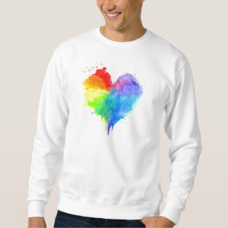 Sweatshirt de coeur Rainbow Splatter