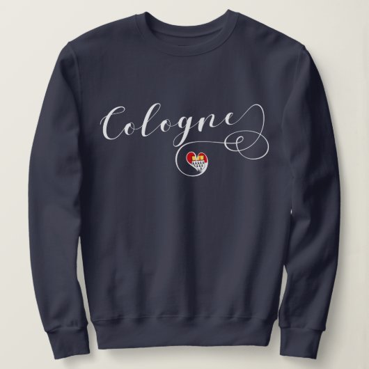 Sweatshirt de Cologne de coeur, drapeau de Köln (Design devant)