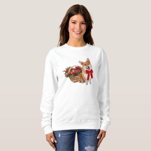 Sweatshirt "de corgi de Noël" (Devant entier)
