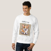 Sweatshirt de Corgi réfrigéré - chien de musique m (Devant entier)
