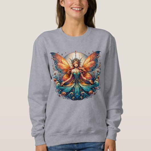 Sweatshirt de fées, Jumper magique à cou de crème (Devant)