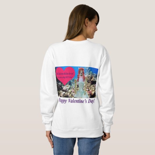 sweatshirt de femmes. Heureuse Sainte-Valentin. do (Dos entier)