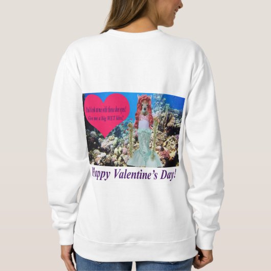 sweatshirt de femmes. Heureuse Sainte-Valentin. do (Dos)