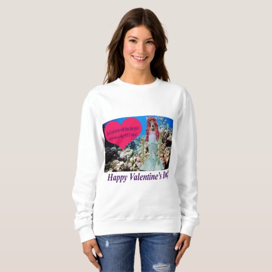 sweatshirt de femmes. Heureuse Sainte-Valentin. do (Devant entier)