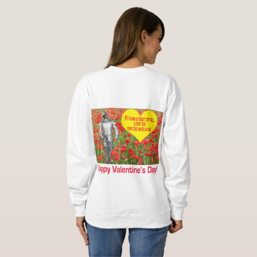 sweatshirt de femmes. Heureuse Sainte-Valentin. no (Dos entier)