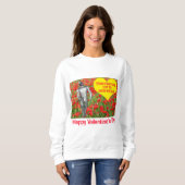 sweatshirt de femmes. Heureuse Sainte-Valentin. no (Devant entier)