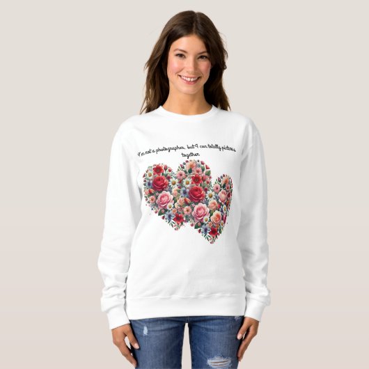 Sweatshirt de fleurs à deux coeurs (Devant entier)