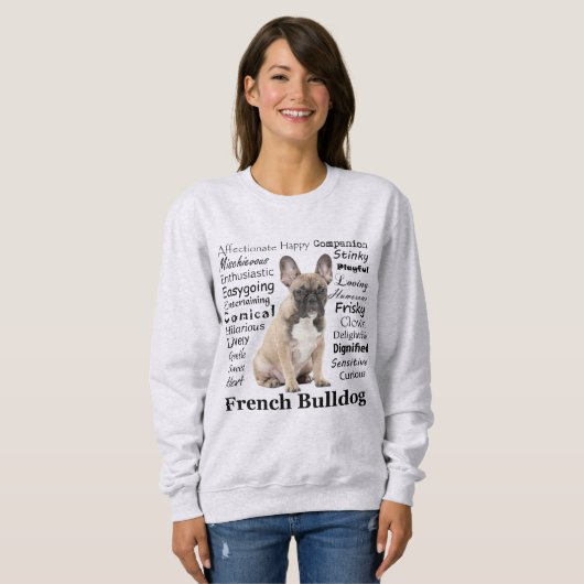 Sweatshirt de Frenchie Traits (Devant entier)
