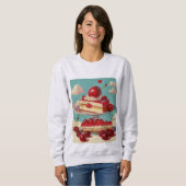 Sweatshirt de gâteau futuriste rétro (Devant entier)