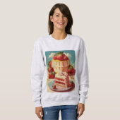 Sweatshirt de gâteau futuriste rétro (Devant entier)