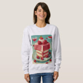 Sweatshirt de gâteau futuriste rétro (Devant entier)