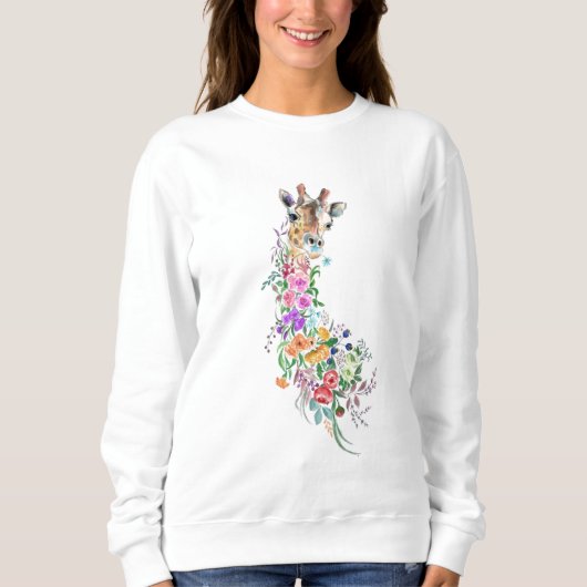 Sweatshirt de Giraffe Fleurs (Devant)