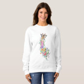 Sweatshirt de Giraffe Fleurs (Devant entier)