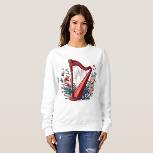 Sweatshirt de harpe florale (Devant entier)