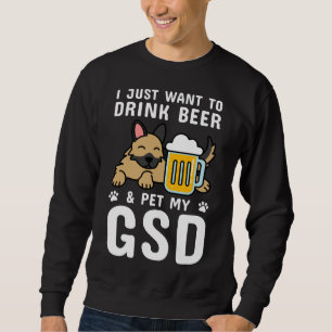 Sweatshirt De Je Veux Juste Boire Vin Et amp Pet Mon Allemand