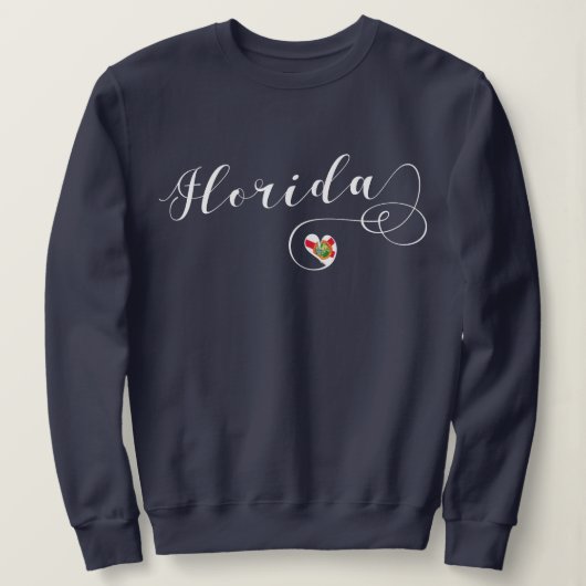 Sweatshirt de la Floride de coeur, de Floride, (Design devant)