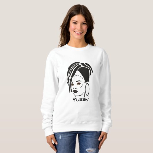 Sweatshirt de la reine d'Afrique cool (Devant entier)