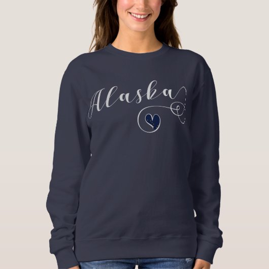Sweatshirt de l'Alaska de coeur, drapeau d'Alaska (Devant)