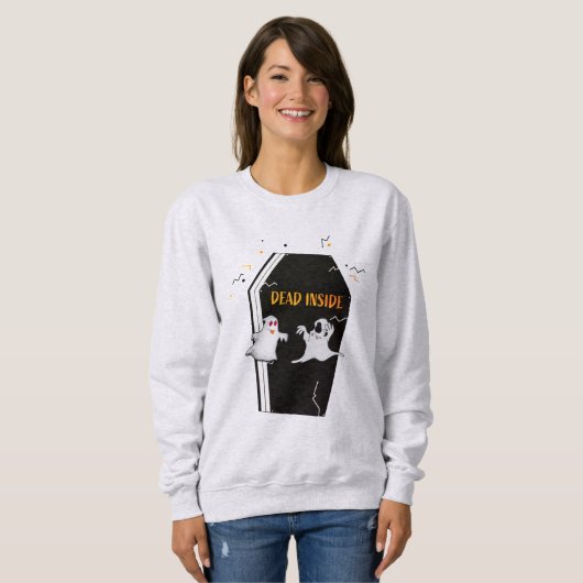 sweatshirt de l'Halloween "Debout à l'intérieur" (Devant entier)