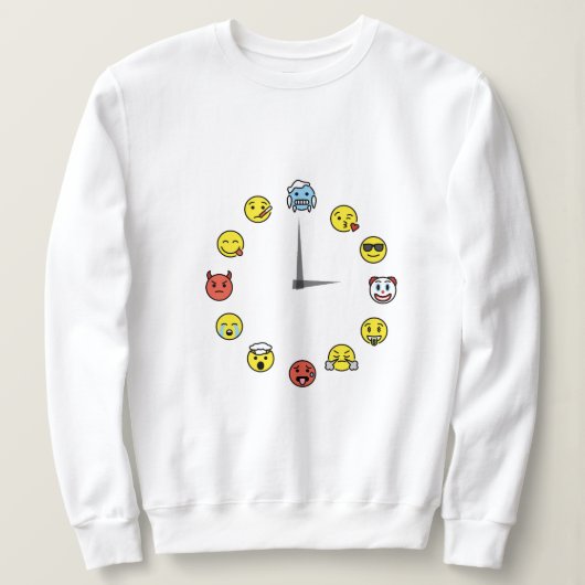 Sweatshirt de l'horloge Emoji (Design devant)