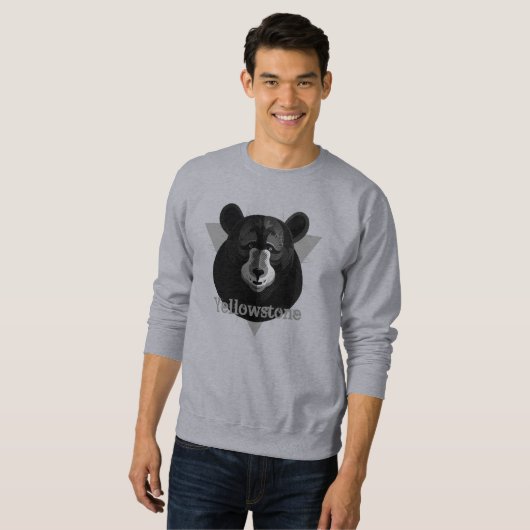 Sweatshirt de l'ours jaune pour hommes (Devant entier)