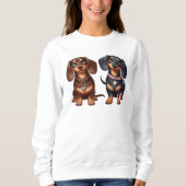 Sweatshirt De mignons amis dachshund (Devant)