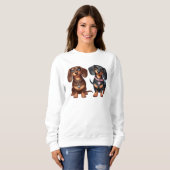 Sweatshirt De mignons amis dachshund (Devant entier)
