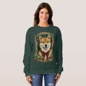 Sweatshirt de Noël de chien (Shiba Inu) (Devant entier)