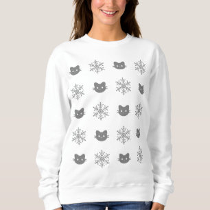 Sweatshirt de Noël de flocon de neige de chat de
