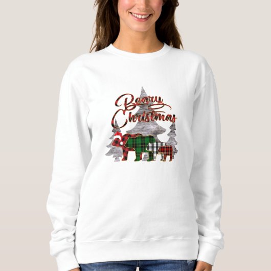Sweatshirt de Noël de la béatière de Buffalo Plaid (Devant)